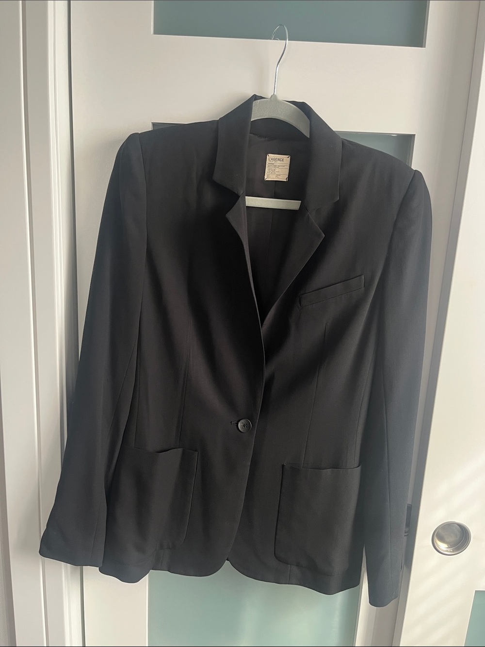L'AGENCE Black Single-Button Women's Blazer